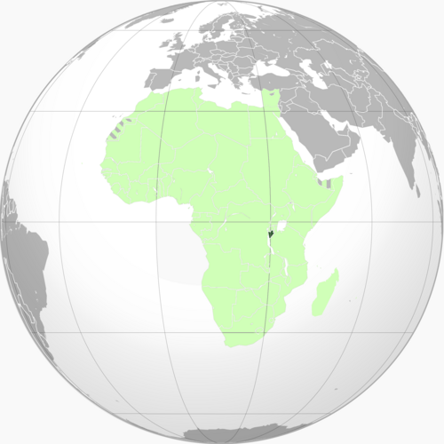 Globe locator map highlighting Burundi in Africa