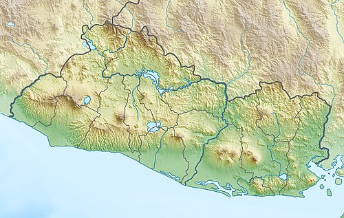 Relief map of El Salvador showing terrain