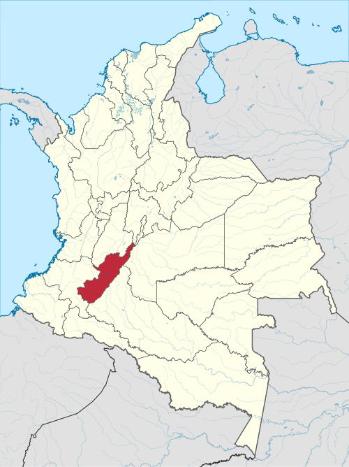 Map of Colombia highlighting a southern department